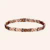 Bracelet en cuivre à maillons en X croisés avec pastilles rondes et fermoir à clip central